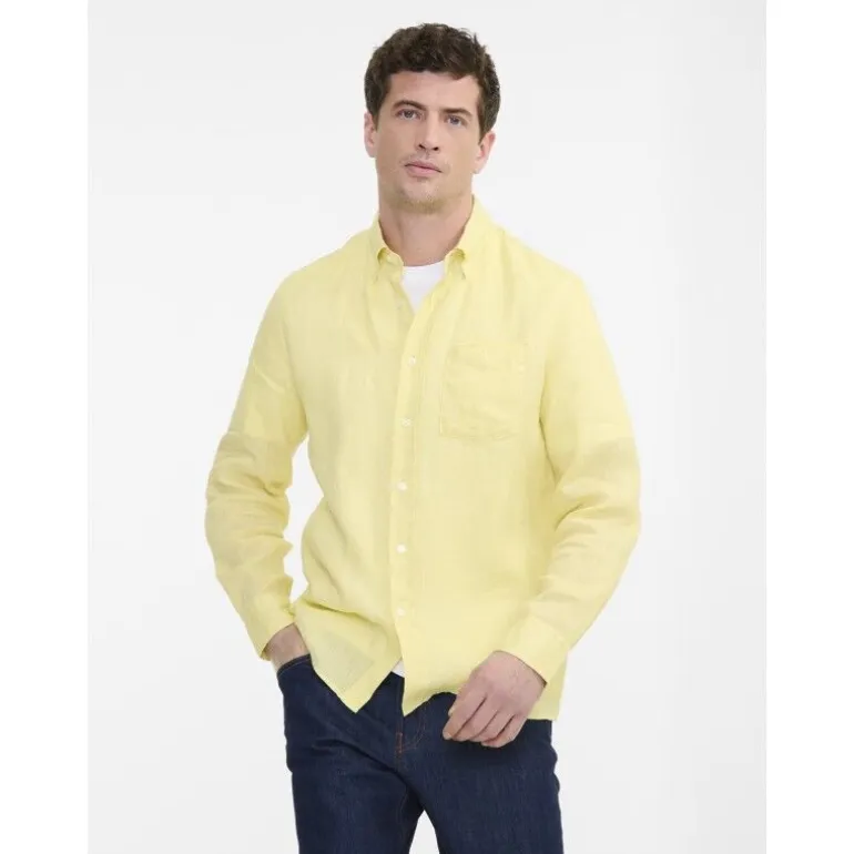 Aigle Chemise en lin à manches longues - Chemise homme