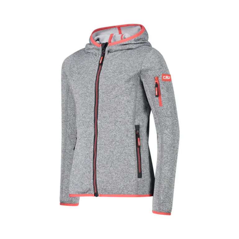 CMP Girl's hooded sweatshirt in Knit-Tech fleece - Polaire enfant