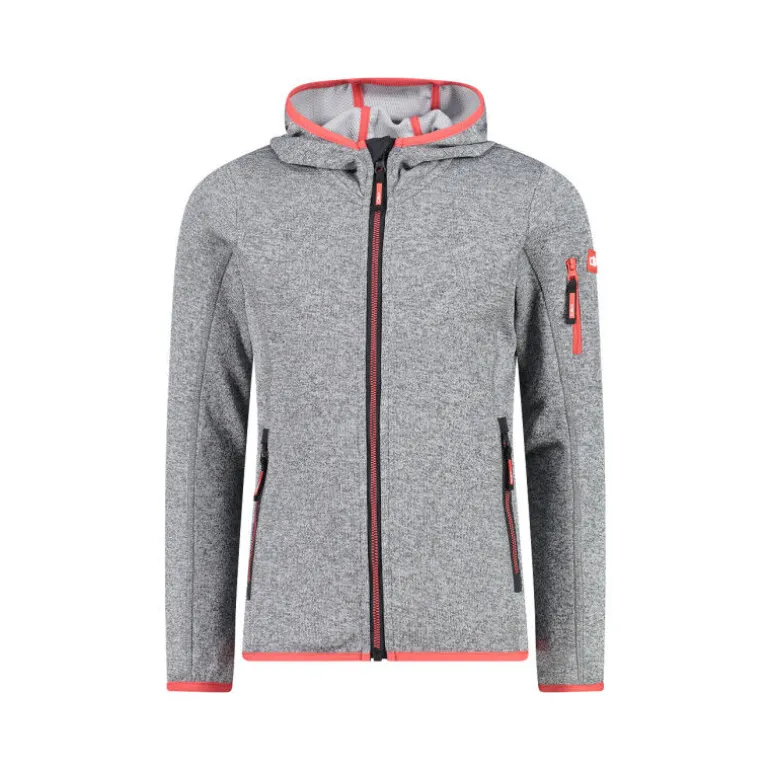 CMP Girl's hooded sweatshirt in Knit-Tech fleece - Polaire enfant