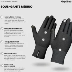 GripGrab Merino Wool Liner Gloves - Gants vélo
