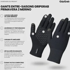 GripGrab Primavera 2 Merino Spring-Autumn Gloves - Gants vélo