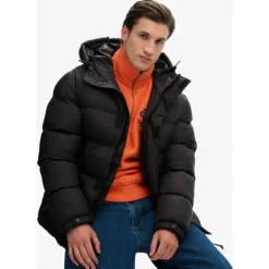 Superdry Black Puffer Jacket - Doudoune homme