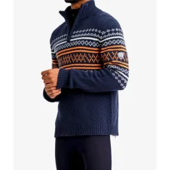 We Norwegians Setesdal Zip Up Pullover - Pull en laine mérinos homme