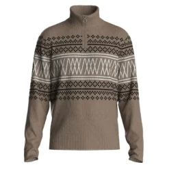 We Norwegians Setesdal Zip Up Pullover - Pull en laine mérinos homme